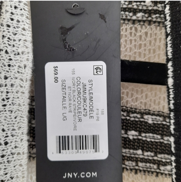 Jones New York Monochrome Striped Cardigan - Picture 3 of 8